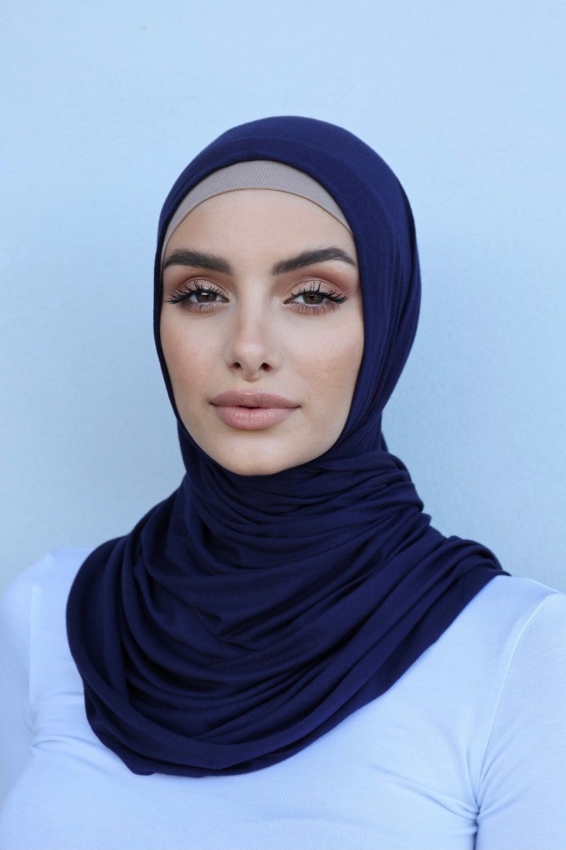 Premium Navy Cotton Jersey Hijab - Divinity Collection