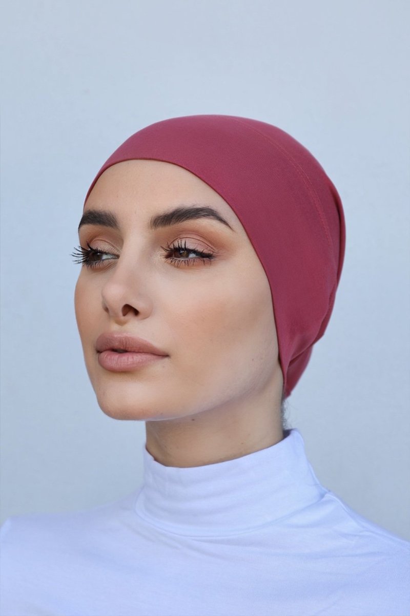 Premium Rose Pink Cotton Hijab Cap - Divinity Collection