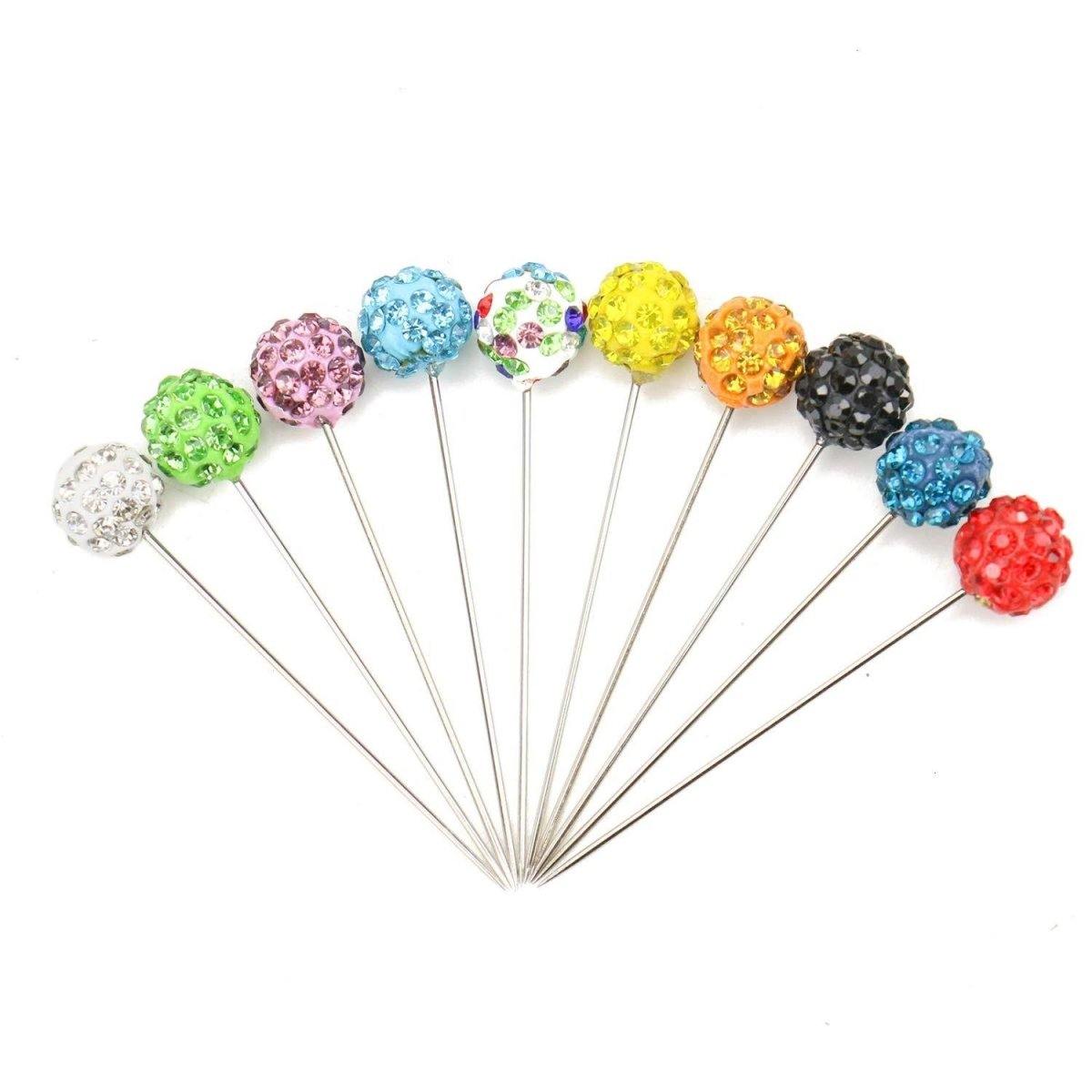 Rhinestone Ball Hijab Pins - Multi Colour 6 pieces - Divinity Collection