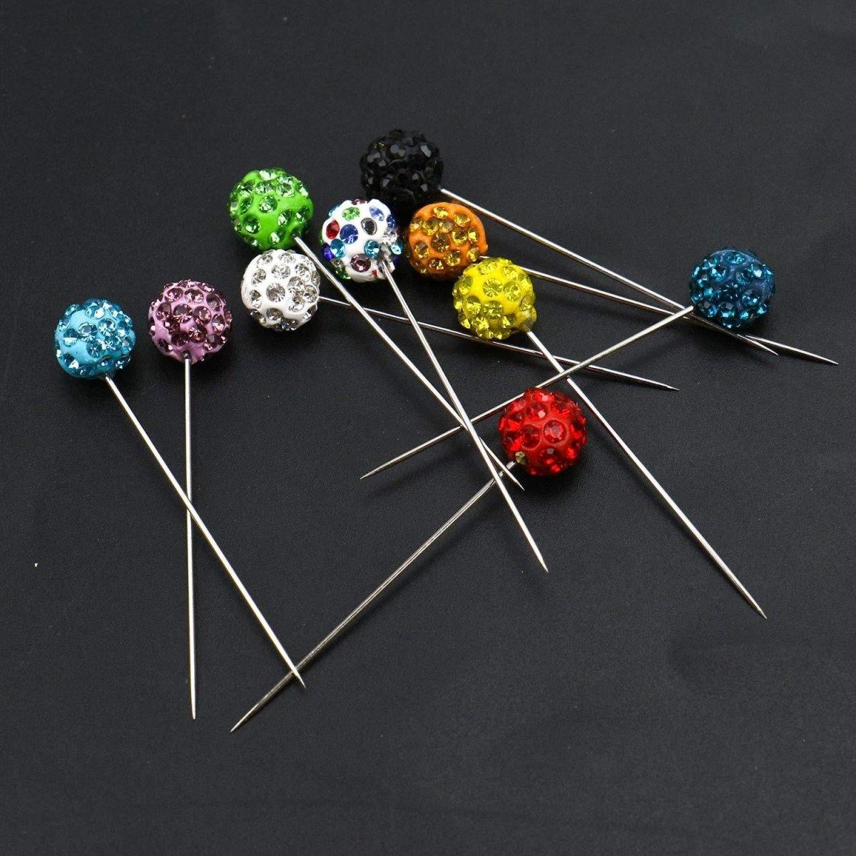 Rhinestone Ball Hijab Pins - Multi Colour 6 pieces - Divinity Collection