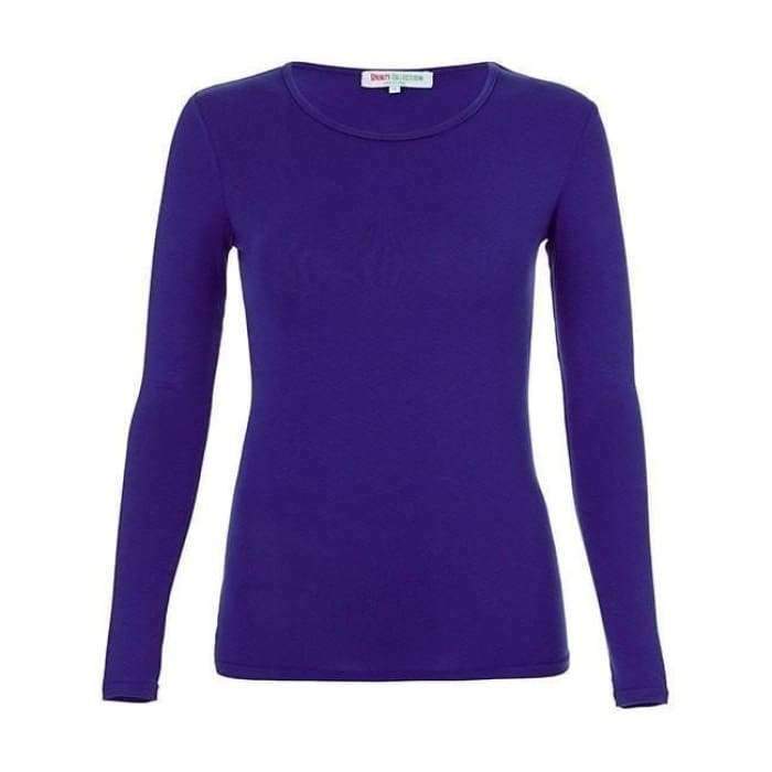 Royal Blue Long Sleeve Cotton Body Top - Divinity Collection