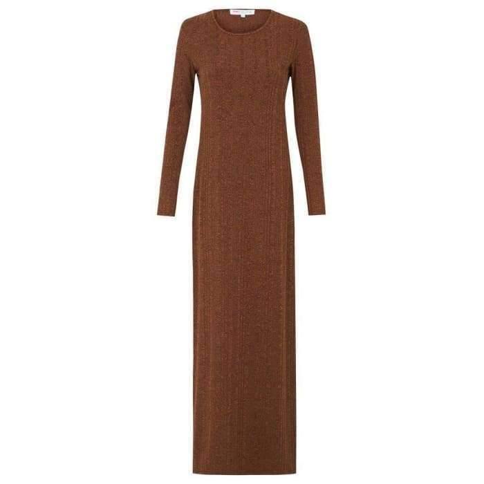 Rust Ribbed Knit Dress - Divinity Collection