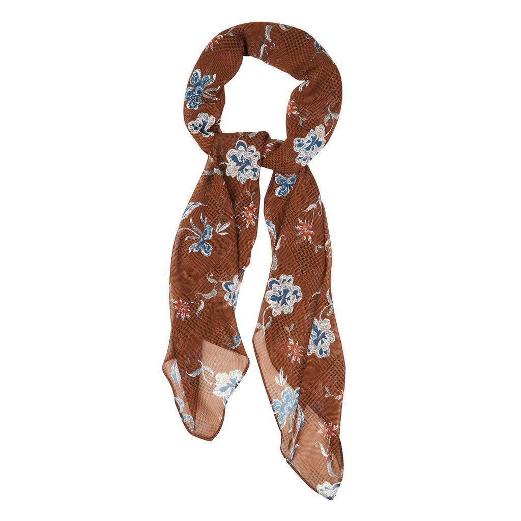Tan Floral Plaid Hijab - Divinity Collection
