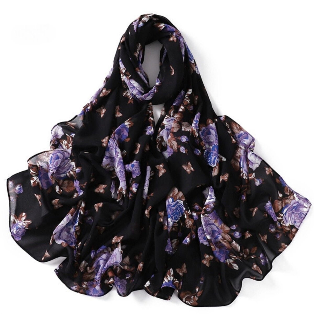 Twilight Black Floral Hijab - Divinity Collection